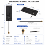 868/915MHz Internal FPC Antenna 6dBi with IPEX Connector for IoT Wireless Devices
