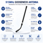 915MHz Gooseneck Antenna with TNC Male Connector | Flexible LoRa IoT Antenna