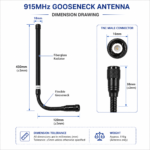 915MHz Gooseneck Antenna with TNC Male Connector | Flexible LoRa IoT Antenna