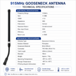 915MHz Gooseneck Antenna with TNC Male Connector | Flexible LoRa IoT Antenna