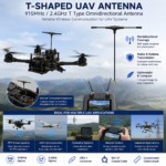 915MHz / 2.4GHz T-Shaped UAV Antenna with IPEX-1 Connector