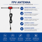 2.4GHz / 5.8GHz FPV UAV Antenna with SMA Connector | RHCP Omnidirectional Drone Antenna