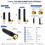 2.4GHz 3dBi Mini Rubber Duck Antenna with SMA Connector