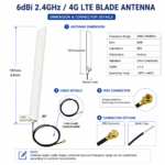 6dBi 2.4GHz 4G LTE Blade Antenna with IPEX Connector