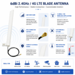 6dBi 2.4GHz 4G LTE Blade Antenna with IPEX Connector
