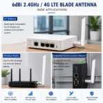 6dBi 2.4GHz 4G LTE Blade Antenna with IPEX Connector