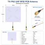 TX-P62 UHF RFID PCB Near Field Antenna 902-928MHz Circular Polarized RFID Antenna