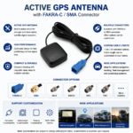 Active GPS Antenna with FAKRA-C Connector for Vehicle Navigation Systems