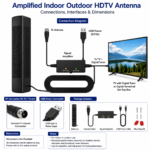 Amplified Indoor Outdoor HDTV Antenna with USB Powered Signal Amplifier