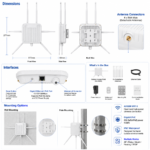 AX3000 WiFi 6 Outdoor Access Point with Gigabit PoE & IP67 Protection