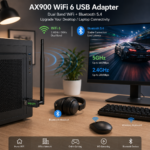 AX900 WiFi 6 USB Adapter with Bluetooth 5.4 and External Antenna