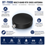 Multi-Band RTK GNSS Antenna with TNC-K Connector | BT-700B
