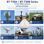 BT-T30A / BT-T30B Multi-Band Active GNSS Antenna with TNC-K Connector | 40 dB LNA