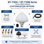 BT-T30A / BT-T30B Multi-Band Active GNSS Antenna with TNC-K Connector | 40 dB LNA