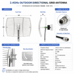 2.4GHz High Gain Outdoor Directional Grid Antenna