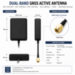 Dual-Band GNSS Active Antenna with SMA Male Connector