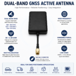 Dual-Band GNSS Active Antenna with SMA Male Connector