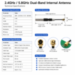 2.4GHz/5.8GHz Dual-Band Internal Antenna | 5dBi IPEX Copper Tube Antenna