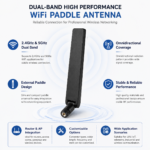 Dual-Band 2.4GHz 5GHz External WiFi Paddle Antenna with SMA Connector