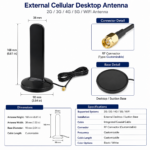 External Cellular Desktop Antenna for 2G 3G 4G 5G & WiFi