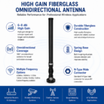 High Gain Fiberglass Omnidirectional Antenna with N-Type Connector | 433MHz to 5.8GHz Options
