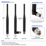 Foldable SMA Rubber Duck Antenna for Wireless Communication Equipment