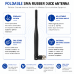 Foldable SMA Rubber Duck Antenna for Wireless Communication Equipment