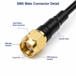 3.3GHz FPV Drone Antenna with SMA Male | 5dBi RHCP Y-Type UAV Antenna