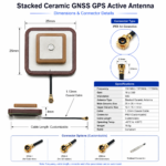 Stacked Ceramic GNSS GPS Active Antenna with IPEX Connector