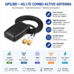 GPS/BeiDou + 4G LTE Combination Antenna with Dual SMA Connectors
