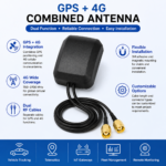 GPS + 4G Combined Antenna with Dual SMA Male Connectors