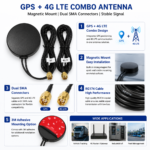 GPS + 4G LTE Combo Magnetic Mount Antenna with Dual SMA Connectors