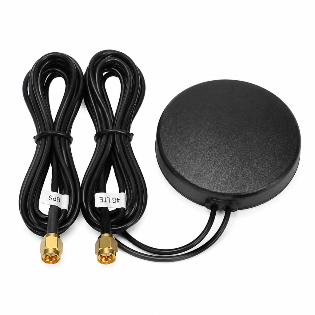 GPS + 4G LTE Combo Magnetic Mount Antenna with Dual SMA Connectors