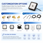 18×18×4mm GPS Ceramic Patch Antenna with RG1.13 Cable
