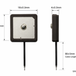 18×18×4mm GPS Ceramic Patch Antenna with RG1.13 Cable