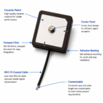 18×18×4mm GPS Ceramic Patch Antenna with RG1.13 Cable