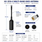 Multi-Band RTK GNSS Antenna with Flexible Gooseneck | HX-201A-E