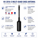 Multi-Band RTK GNSS Antenna with Flexible Gooseneck | HX-201A-E