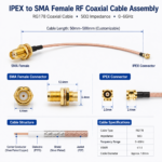 IPEX to SMA Female RG178 RF Coaxial Cable Assembly