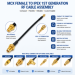 MCX Female to IPEX 1st Generation RF Cable Assembly