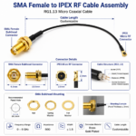 MCX-JW to SMA Female Cable Assembly RF 1.13 Cable Custom Coaxial Adapter Cable