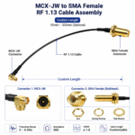 IPEX to SMA Female RF Coaxial Cable Assembly 0-6GHz with RG1.13 Cable