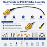 MCX-JW to SMA Female Cable Assembly RF 1.13 Cable Custom Coaxial Adapter Cable