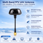 Multi-Band FPV UAV Antenna 806-960MHz / 1710-2700MHz / 3300-3700MHz