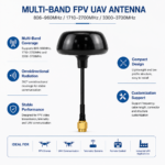 Multi-Band FPV UAV Antenna 806-960MHz / 1710-2700MHz / 3300-3700MHz