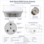 Multi-Band GNSS Survey Antenna with TNC Female Connector | IP67 RHCP Antenna