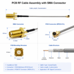 PCB RF Cable Assembly with SMA Connector for Antenna Connection