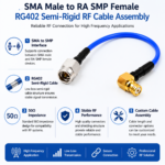 SMA Male to RA SMP Female RG402 Semi-Rigid RF Coaxial Cable Assembly