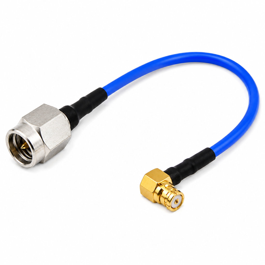 SMA Male to RA SMP Female RG402 Semi-Rigid RF Coaxial Cable Assembly