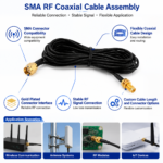 SMA RF Coaxial Cable Assembly with Flexible Cable for Wireless Communication
